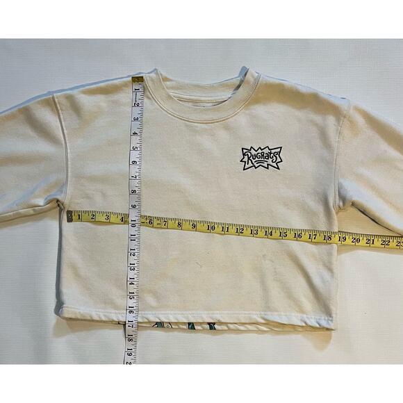 NICKELODEON-Women's Small Rugrats Cream Crop Top Sweatshirt - Picture 4 of 7